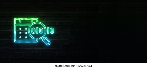 3D Scheduled Threat Hunting Icon Neon Sign