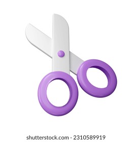 3d scissors. Education, medicine, hairdressing supplies, stationery. icon isolated on background, icon symbol clipping path. 3d render illustration. - Powered by Shutterstock