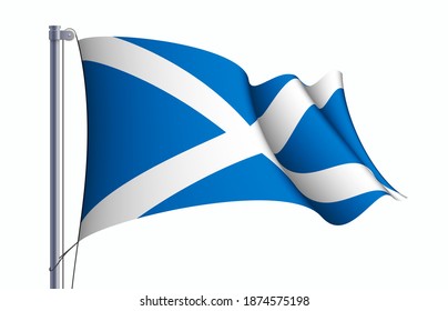 3D Scotland flag state symbol isolated on background national banner. Greeting card National Independence Day part of the United Kingdom. banner with realistic flag of Saint Andrew's cross the Saltire - Powered by Shutterstock