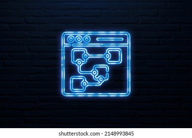 3D Seamless User Experience Icon Neon Style