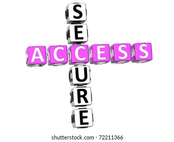 3D Secure Access Crossword on white background