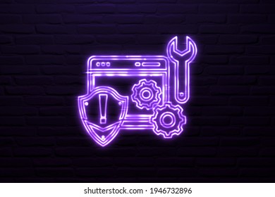 3d Security Information And Event Management Icon Neon Style