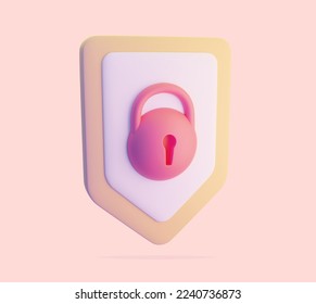 3d Security Lock Digital technology concept 3d render illustration