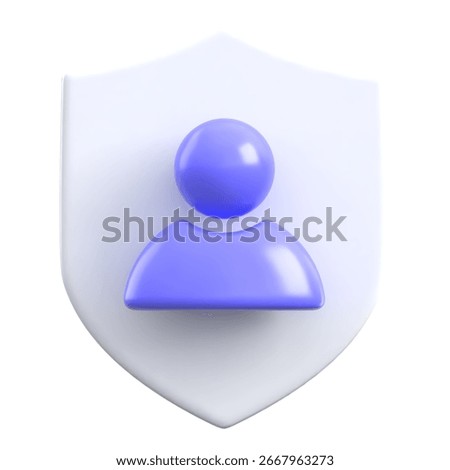3D Security Shield User Profile UI Icon for Privacy and Safe Accounts