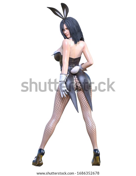 3d Sexy Anime Bunny Suit Japanese Girl Extravagant Leather Corset Comic