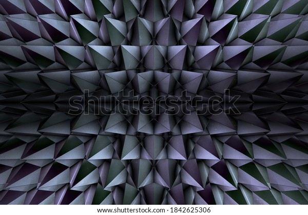 3D\
sharp corners. Background abstract minimalistic texture with many\
rows of volumetric metal figures of hexagons lying in the white\
light. Animation. Mobile wall made of\
briquettes.