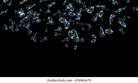 3d shattered glasses background - Shutterstock ID 676965673