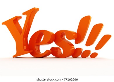 3d Shiny Colorful YES Text