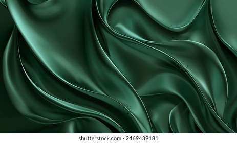 3d of A shiny and fluid green wavy background	 - Powered by Shutterstock