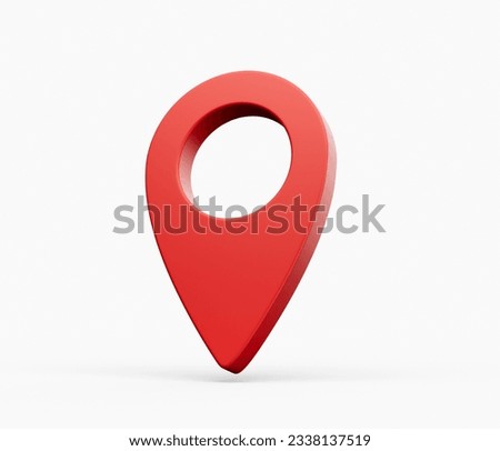 3d Shiny Red Location Map Pin Or Navigation Symbol Icon Isolated On White Background 3d Illustration