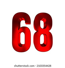 3d Shiny Red Number Collection 68 Stock Illustration 2103354428 ...