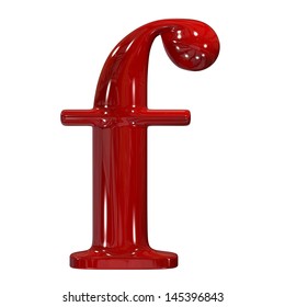 3d Shiny Red Plastic Ceramic Letter Collection - F