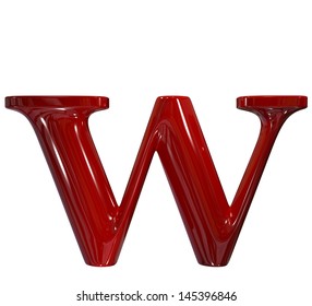 3d Shiny Red Plastic Ceramic Letter Collection - W