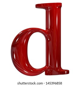 3d Shiny Red Plastic Ceramic Letter Collection - D