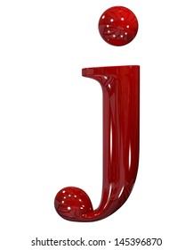 3d Shiny Red Plastic Ceramic Letter Collection - J