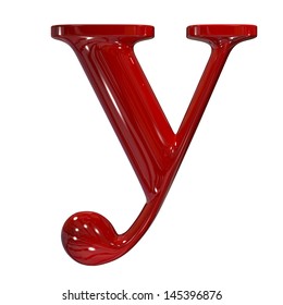 3d Shiny Red Plastic Ceramic Letter Collection - Y