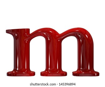 3d Shiny Red Plastic Ceramic Letter Collection - M