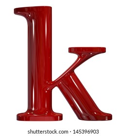 3d Shiny Red Plastic Ceramic Letter Collection - K