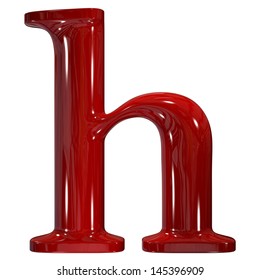 3d Shiny Red Plastic Ceramic Letter Collection - H