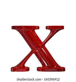 3d Shiny Red Plastic Ceramic Letter Collection - X