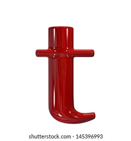 3d Shiny Red Plastic Ceramic Letter Collection - T