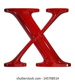 3d Shiny Red Plastic Ceramic Uppercase Letter - X