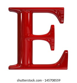 3d Shiny Red Plastic Ceramic Uppercase Letter - E