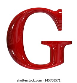 3d Shiny Red Plastic Ceramic Uppercase Letter - G