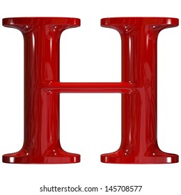 3d Shiny Red Plastic Ceramic Uppercase Letter - H