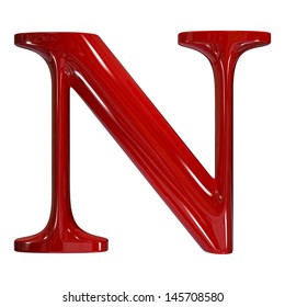 3d Shiny Red Plastic Ceramic Uppercase Letter - N