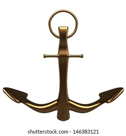 3d Ship Anchor Render White Background Stock Illustration 146383124