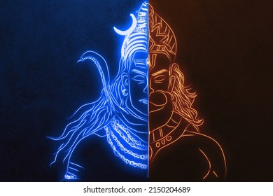 3D Shiv Hanuman Ji Neon Sign