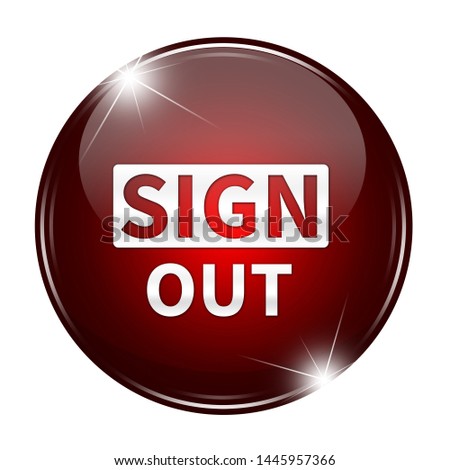 3d sign out button isolated 