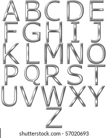 3d Silver Alphabet