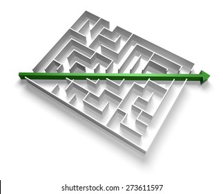 3D. Simplicity, Maze, Solution.