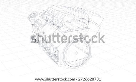 3d Sketch of an engine
