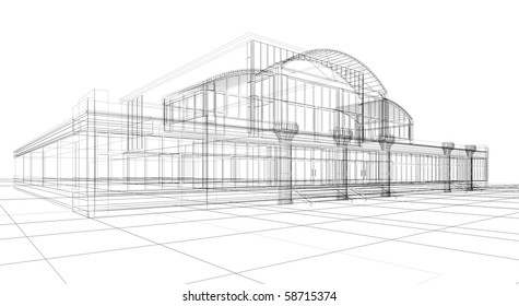 3D Sketch Of Office Building