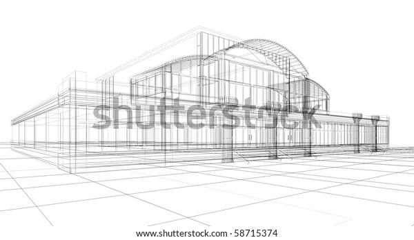 Ilustracion De Stock Sobre Dibujo 3d Del Edificio De Oficinas