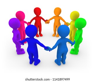 3d Small Gay People Unity Concept Stock Illustration 1141897499