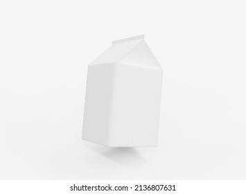 3d Small Milk Juice Box Mockup. Isolated Background