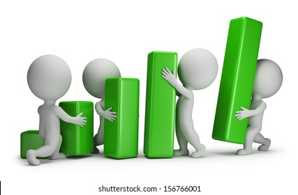 3d Small People Group People Putting Stock Illustration 156766001