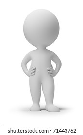 3d small people. 3d image. Isolated white background.