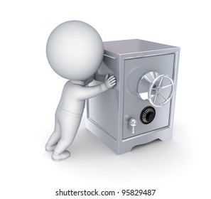 3d Small Person Iron Safeisolated On Stock Illustration 95829487 ...