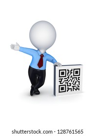 3d Small Person Symbol Qr Codeisolated Stock Illustration 128761565 ...