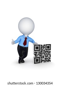 3d Small Person Symbol Qr Codeisolated Stock Illustration 130143095 ...