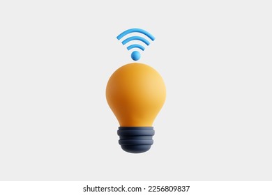 3d smart bulb 3d render illustration