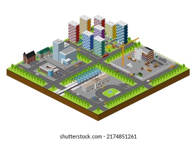 3d Smart City And Abstract Dot Point Connect With Gradient Line And Aesthetic Intricate Wave Line Design , Big Data Connection Technology Concept.