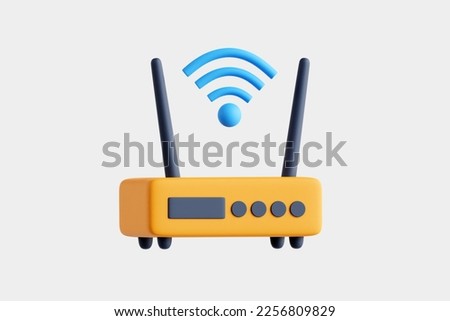 3d smart router 3d render illustration