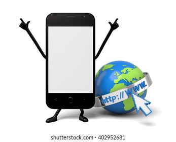 The 3d smartphone and a web browser