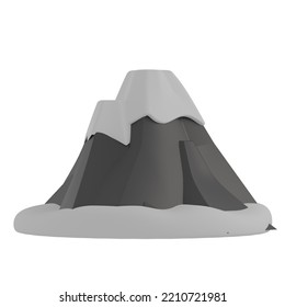 3D Snowy Mountain Icon Illustration Render